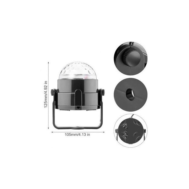 Bola Disco Led Rgb Rítmica Giratoria Luces Para Fiesta
