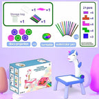 Mesa 2 En 1 Proyector Dibujo Didactica Juego Tetris Unicornio