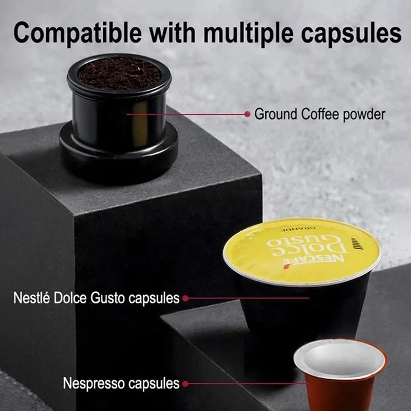 Cafetera Portatil 3 En 1 Capsulas Café Molido Usb Auto