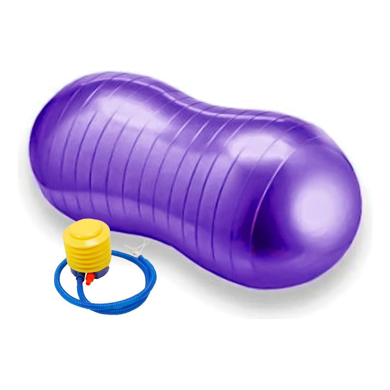 Pelota Ovalada Pilates Mani 45x90cm Yoga Inflador Incluido