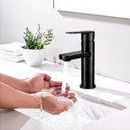 Llave Monomando Grifo Lavamanos Clasica Acero Inoxidable Negro