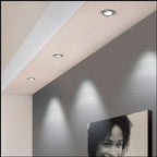 3 Foco Plafom Embutido Redondo 12w Luz Fria Borde Negro