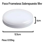 20 Foco Plafon Frameless Led Techo Sobrepuesto 18w Luz Fria