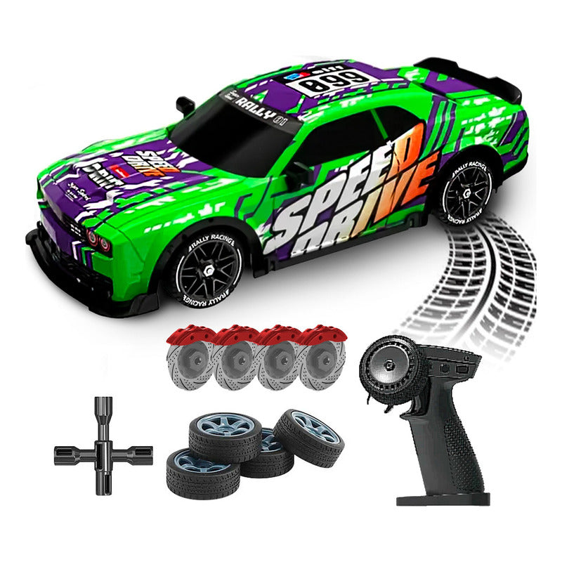 Auto Drift 4x4 C/r Luces Neumáticos Y Frenos De Repuestos