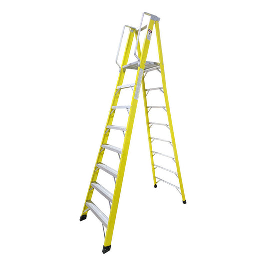Escalera Industrial Plataforma Fibra De Vidrio 8 Peldaños