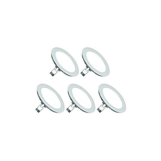 Pack 5 Foco Panel Plafon Led Embutido Redondo 18w Luz Calida