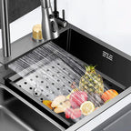 Lavaplatos Cascada Lavavasos Llave 2 Modos 75x46 Acero Inoxidable