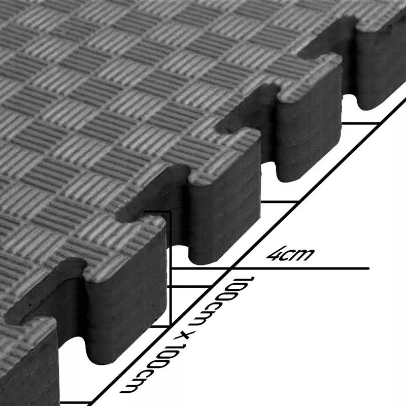 Pack 4 Plancha Tatami 100cm X 100cm X 4cm Gris Y Negro