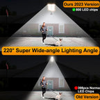 2 Foco Poste Solar Led 1200w Ip67 Exterior Alta Potencia Luz Fria