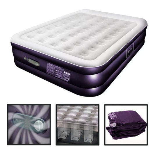 Colchon Cama Inflable Electrico Camping Glamping 2 plazas 45cm