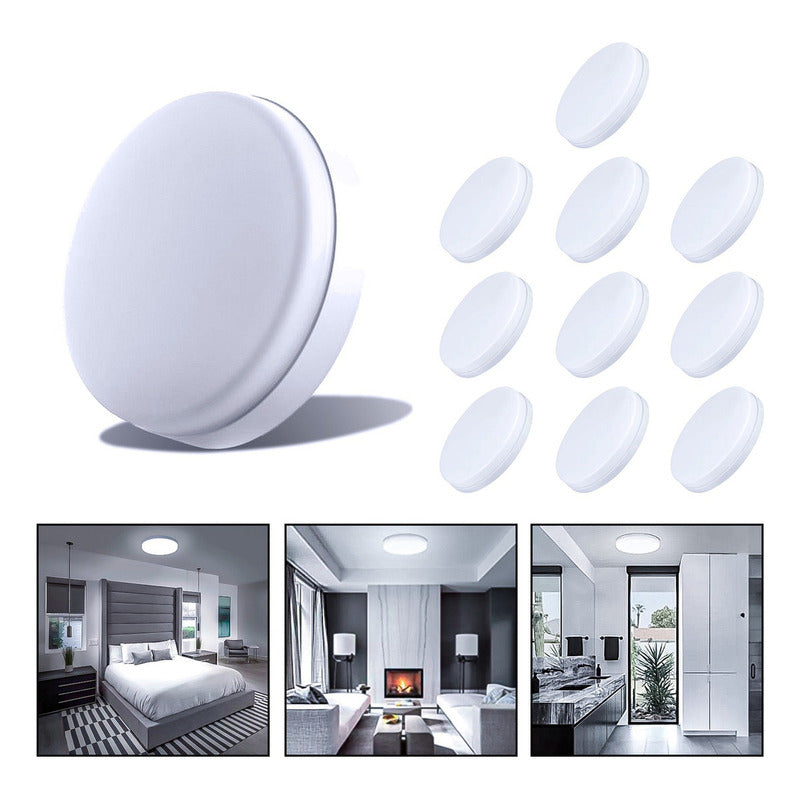 10 Foco Plafon Frameless Led Techo Sobrepuesto 18w Luz Fria