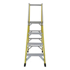 Escalera Industrial Plataforma Fibra De Vidrio 6 Peldaños