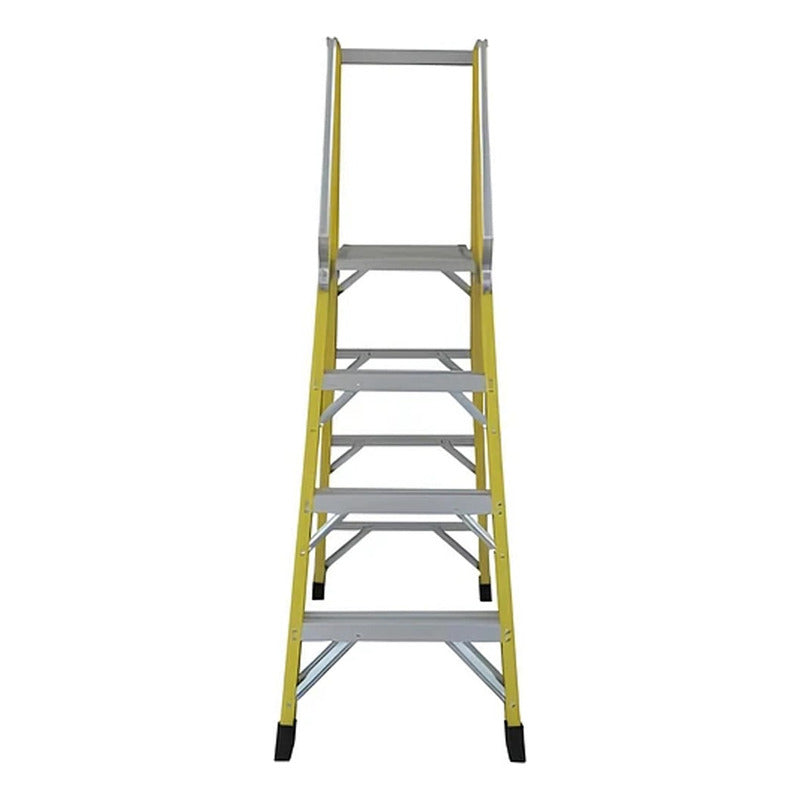 Escalera Industrial Plataforma Fibra De Vidrio 6 Peldaños