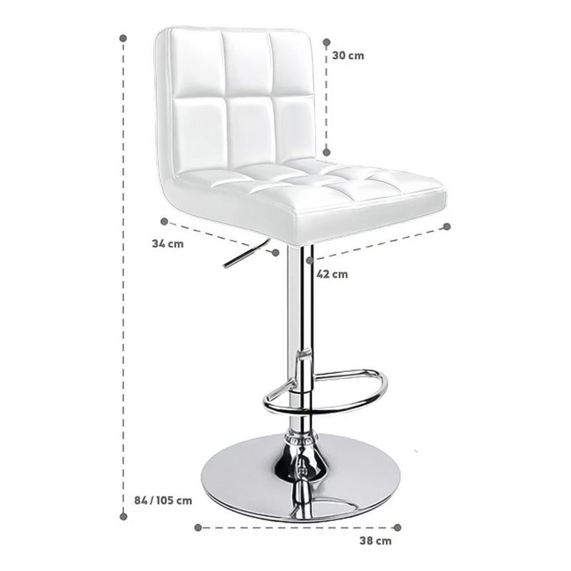 Silla Piso Bar Taburete Respaldo Ecocuero Altura Acolchados