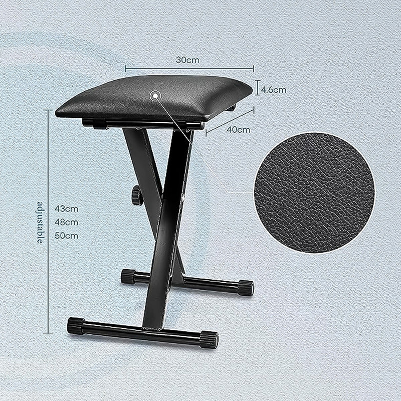 Asiento Sillin Piso Taburete Para Piano Teclado Plegable Ecocuero