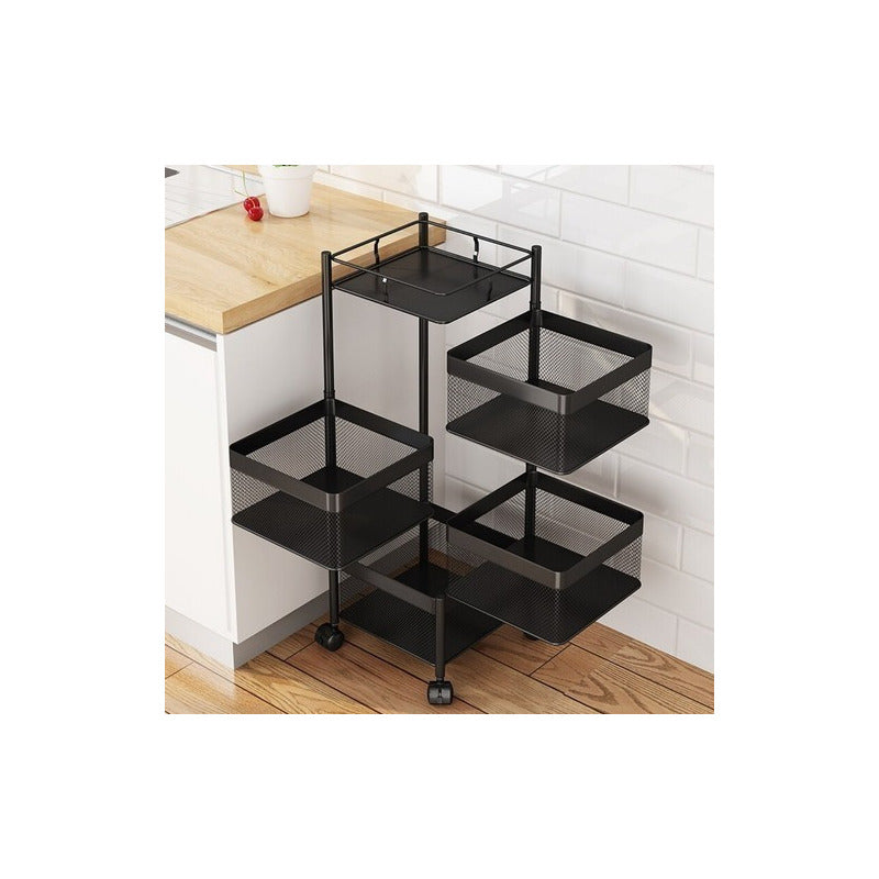 Estante Organizador Verdulero Frutero Metal Giratorio 4 Piso