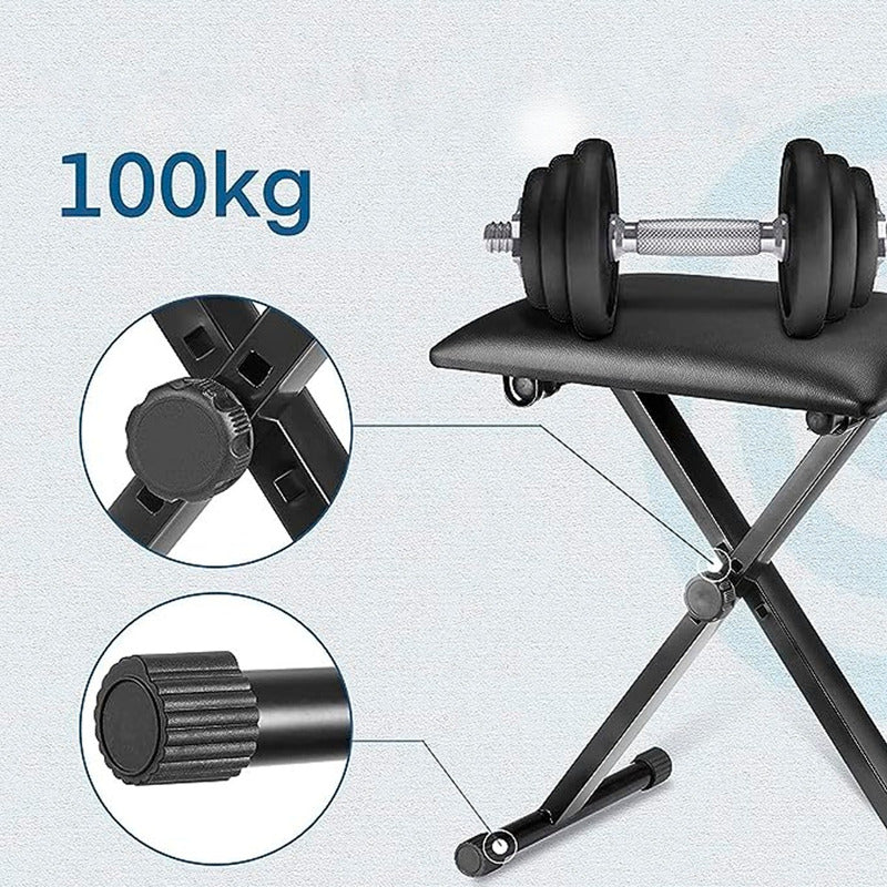 Asiento Sillin Piso Taburete Para Piano Teclado Plegable Ecocuero