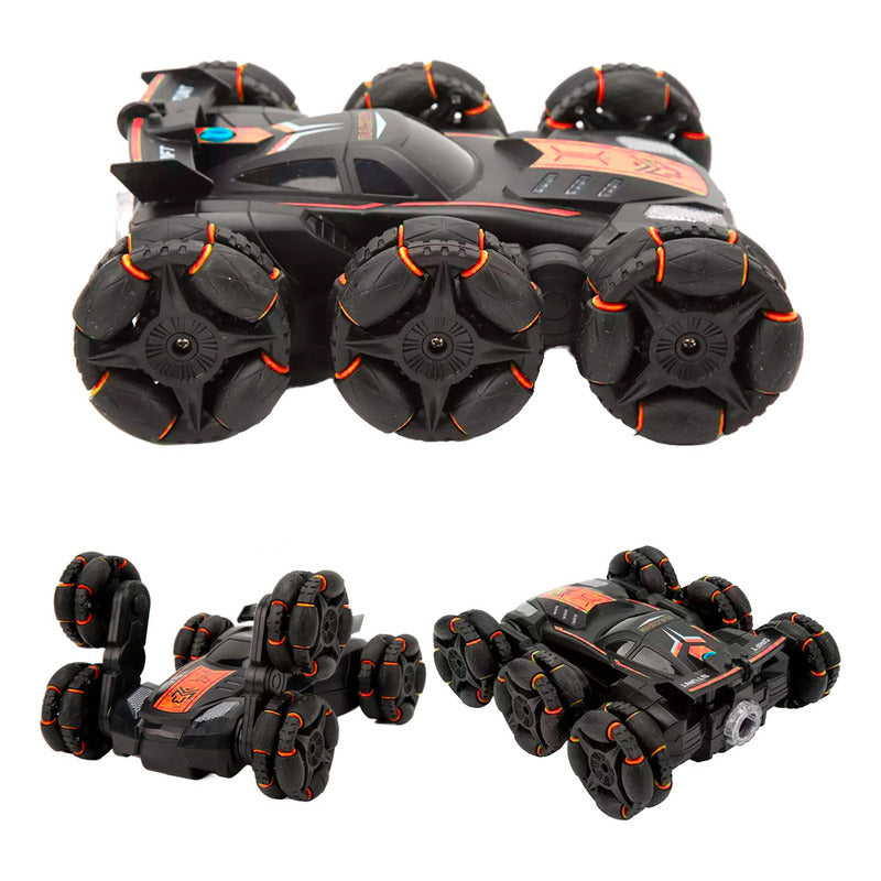 Auto De Acrobacia Rc Stunt Car 6 Ruedas Luz Sonido 2.4ghz