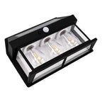 3 Farol Solar Aplique Pared 3 Ampolletas Led Sensor Luz Fría