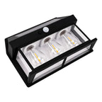 Farol Solar Aplique Pared 3 Ampolletas Led Sensor Luz Fría