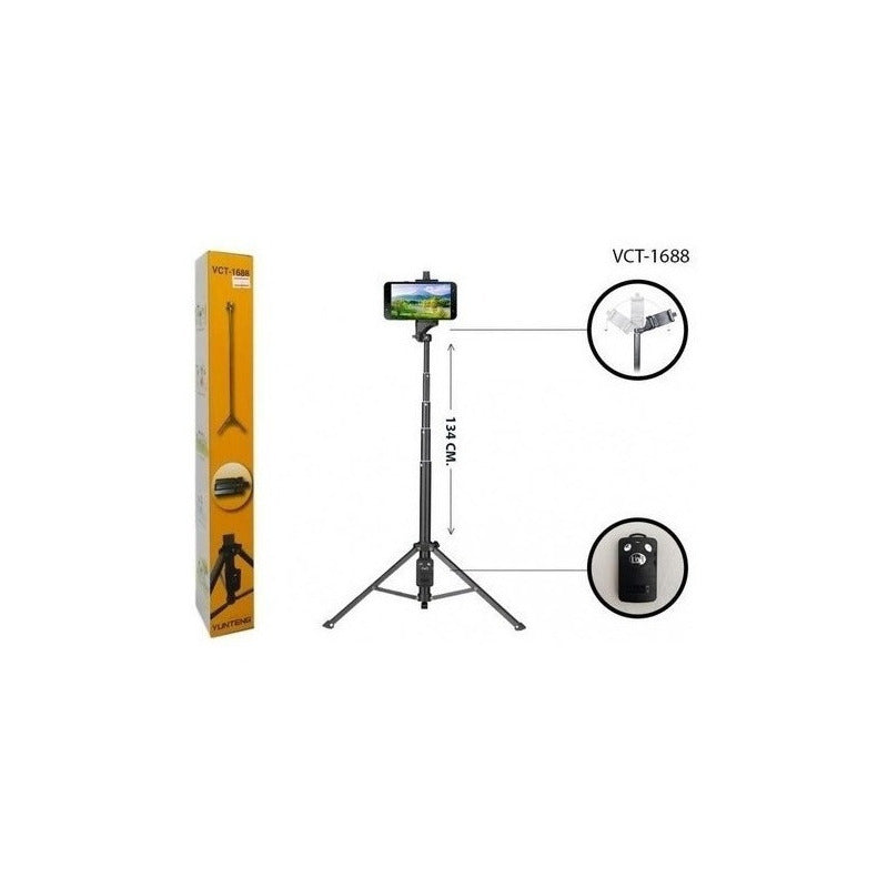 Tripode Celular Bluetooth 2 En 1 Yunteng Vct-1688 De 134cm