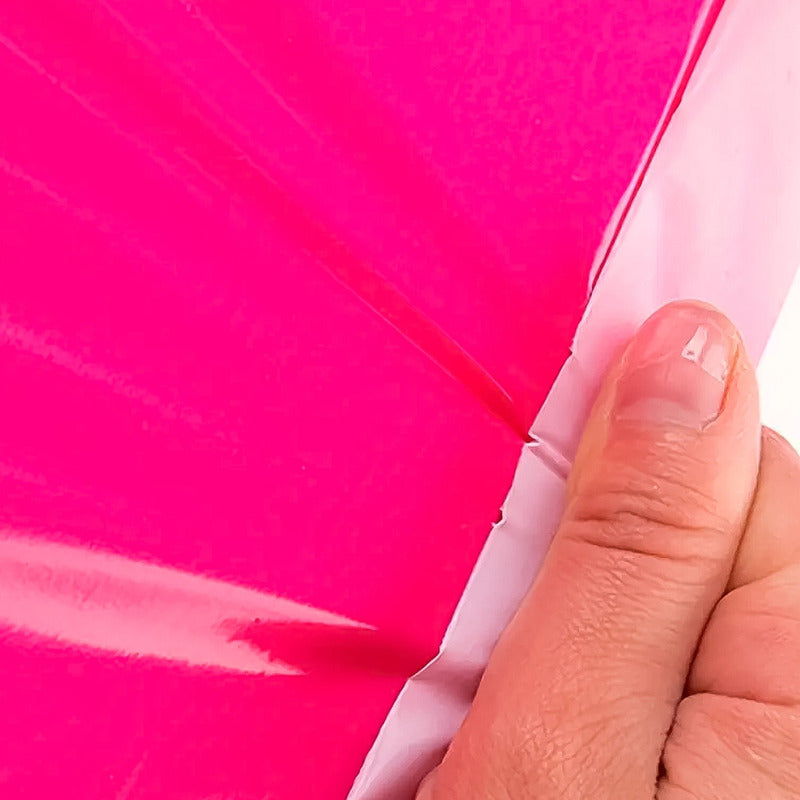 Pack 100 Bolsas Courier Embalaje Rosada Autoadhesivo 17x30cm