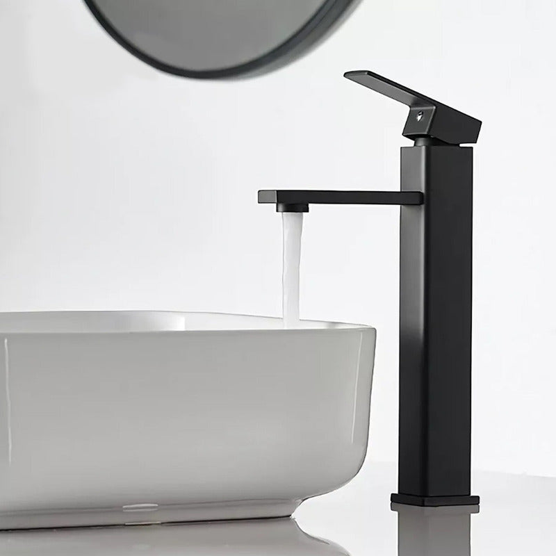 Llave Lavamanos Alta Grifo Monomando Acero Inoxidable Plata