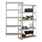 2 Estantes Metalico 180x90x40 Oficina Organizador Plateado