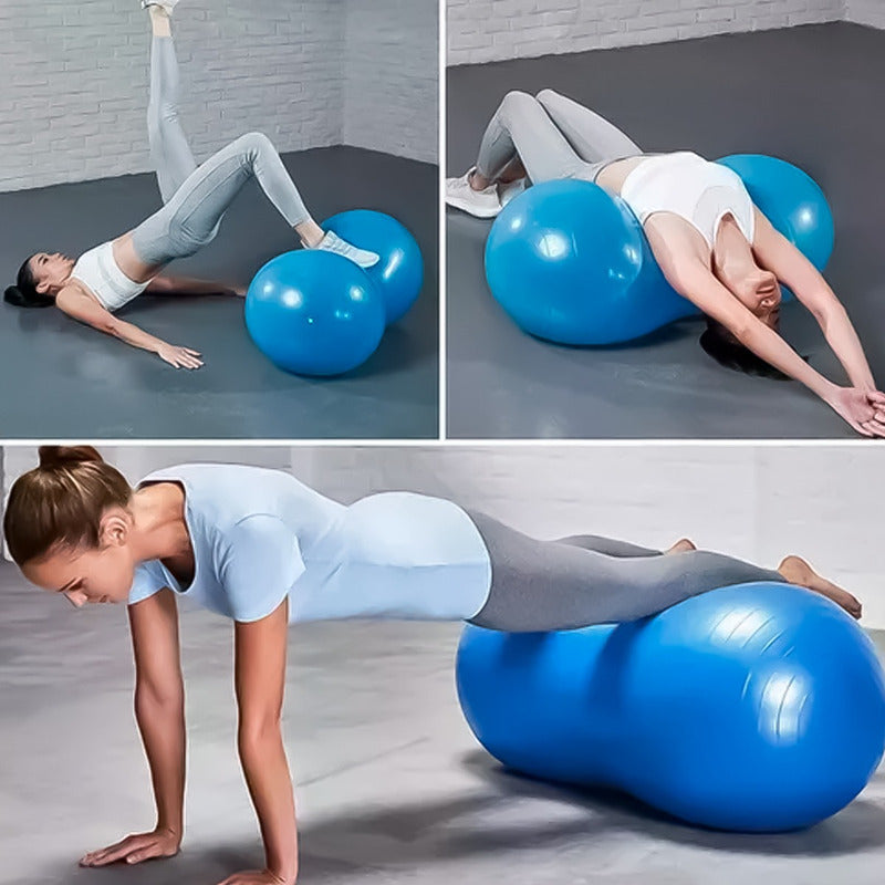 Pelota Ovalada Pilates Mani 45x90cm Yoga Inflador Incluido