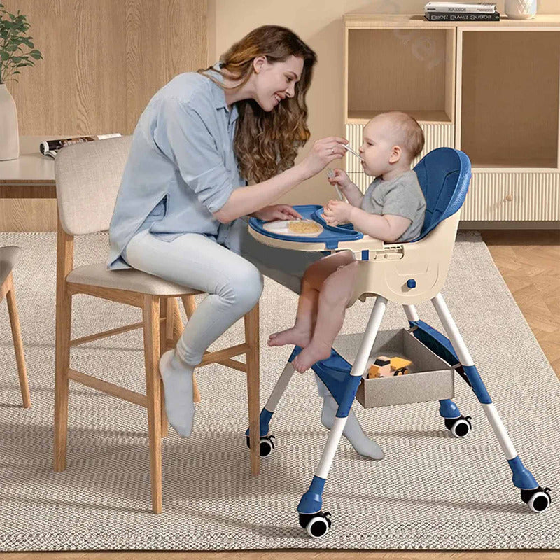 Silla De Bebé Comer Portátil Con Ruedas Kinder