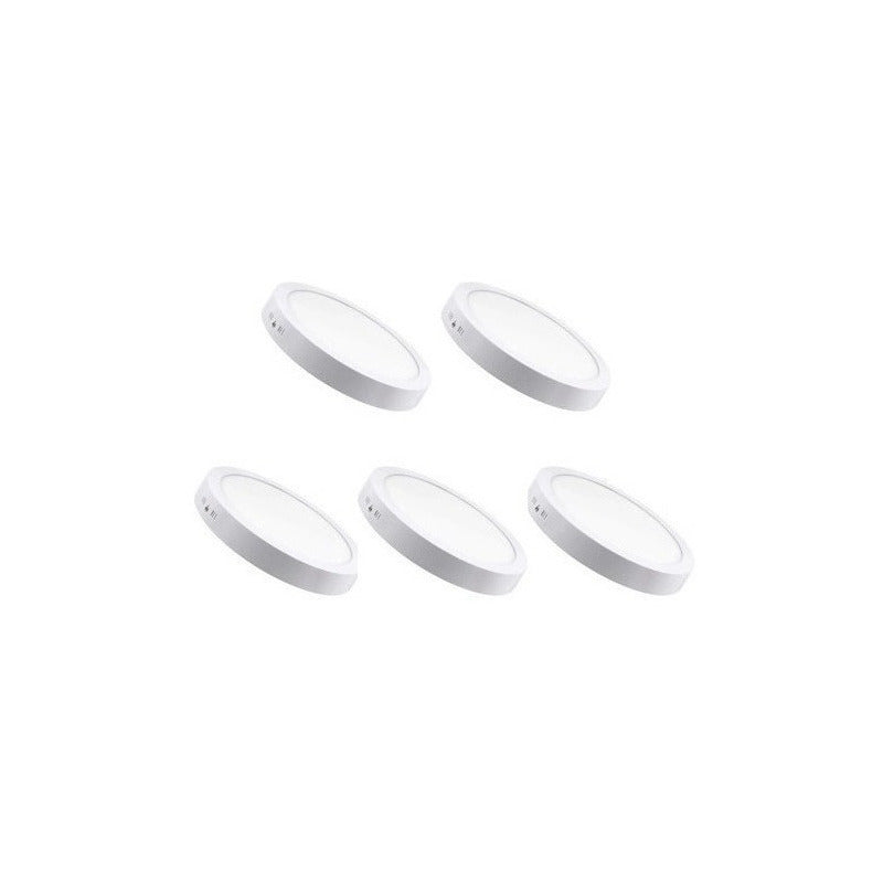 Pack 5 Foco Lampara Led 18w Plafon Techo 1 Foco Frio 18w