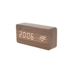 Reloj Despertador Digital De Madera Luz Lcd Pilas Y Usb 1299