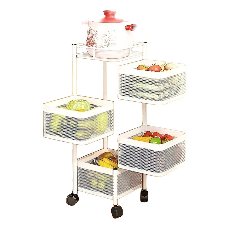 Estante Organizador Verdulero Frutero Metal Giratorio 4 Piso