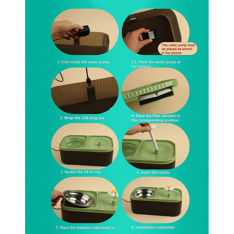 Bebedero Eléctrico De Agua Alimentador Para Gatos Y Mascotas