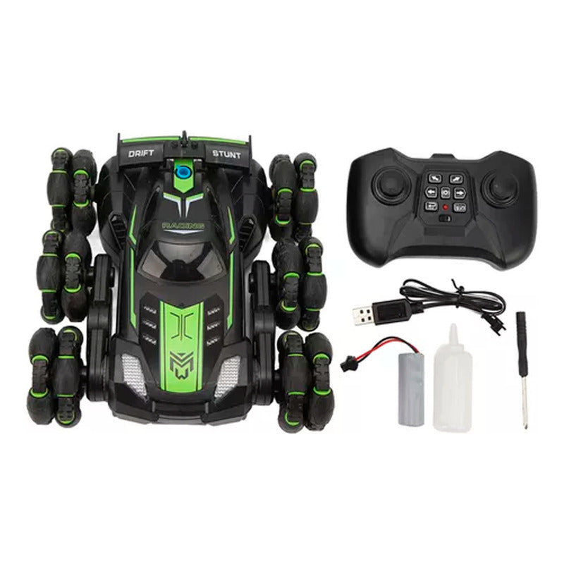 Auto De Acrobacia Rc Stunt Car 6 Ruedas Luz Sonido 2.4ghz