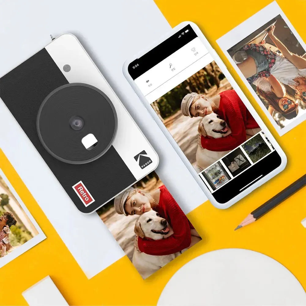 Camara Instantanea Kodak Mini Shot 2 C210R Blanca – Impresora Bluetooth 2 en 1 + 8 Fotos