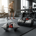 Set De Mancuernas Cromadas Ajustables 20Kg Con Maletin