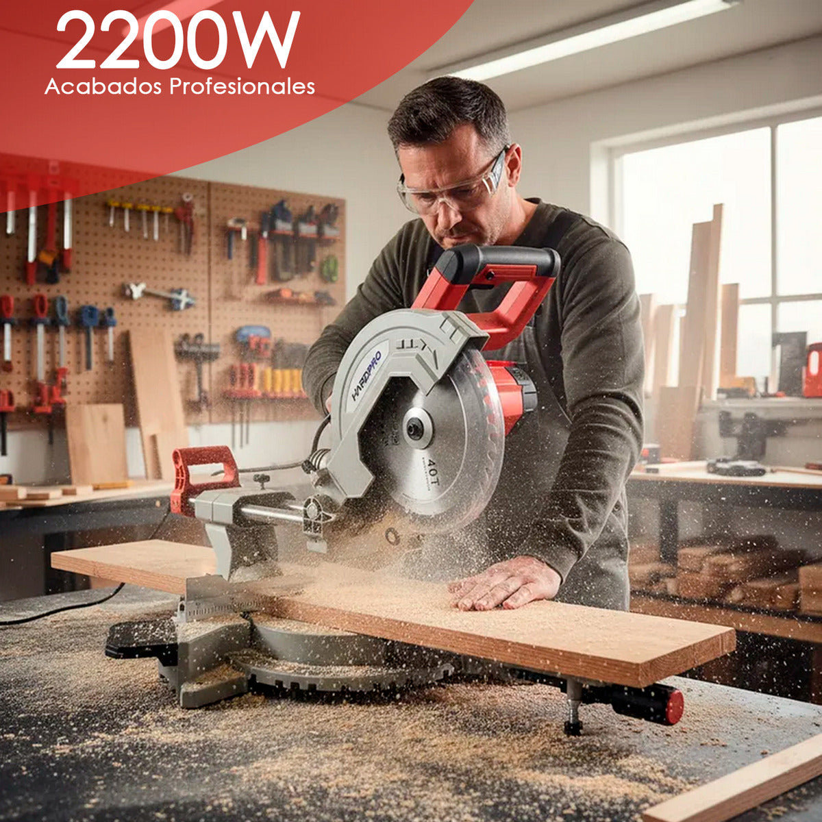 Sierra Ingletadora Telescopica Herramienta De 2200w 10 A 5000rpm