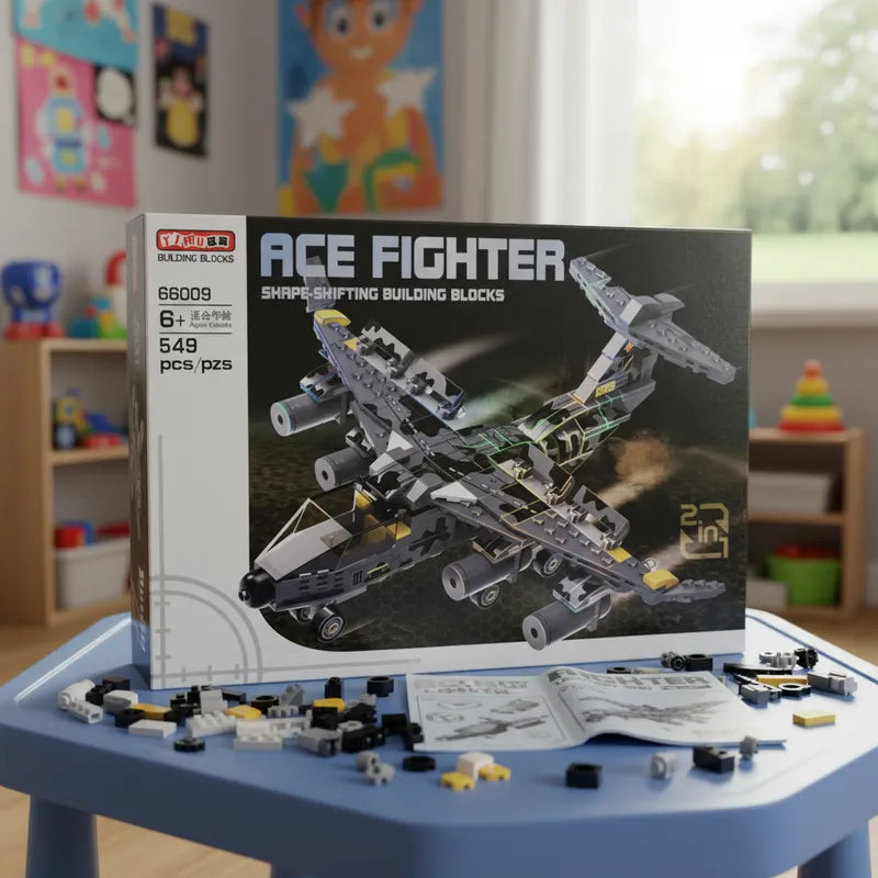 Juguete De Bloques De Construcción Avión Caza Robot De Batalla 549 Pcs
