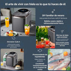 Maquina De Hielo Fabricador de cubo 16kg/24hr 120w Con Pantalla Tactil