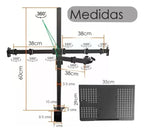 Soporte Escritorio Monitor Notebook Triple 10 a 32 Pulgadas Con Brazo