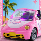 Auto Convertible A Control Remoto Muñeca Princesa Niña Batería Rosa