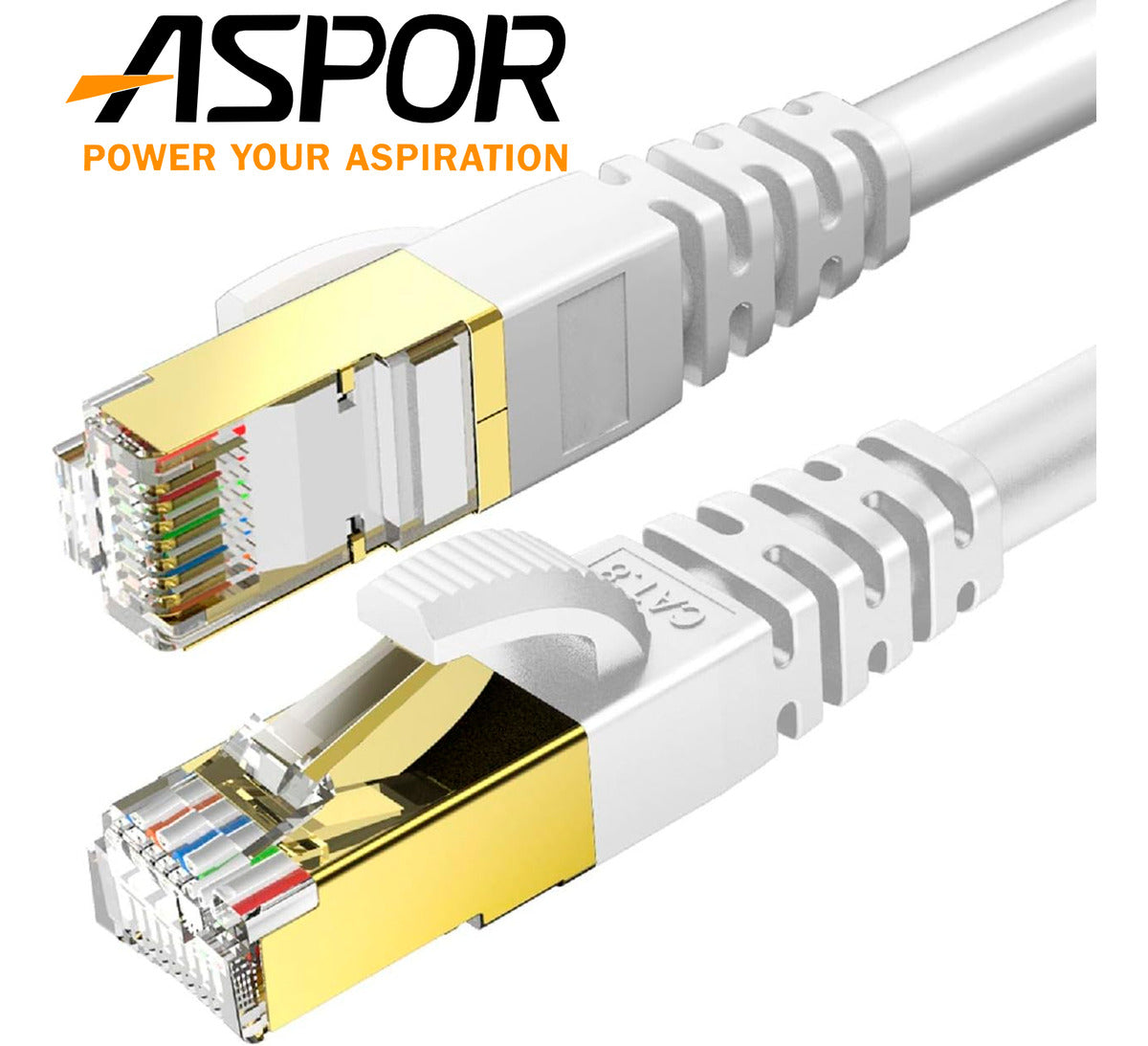 Cable De Red Cat8 Utp Oro 24k De 40mts Wifi7 40gbps Sftp