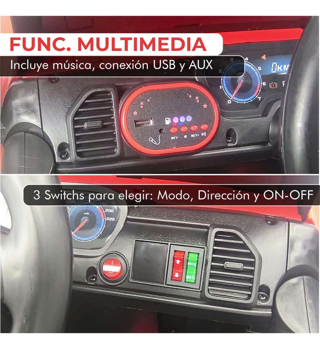 Auto Electrico Niños Camioneta Jeep 4x4 Ram Bateria Alta Duracion Rojo