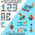 Bloques Magneticos 2 en 1 Tobogan De Bolas 3d Con Balde De 132pzs