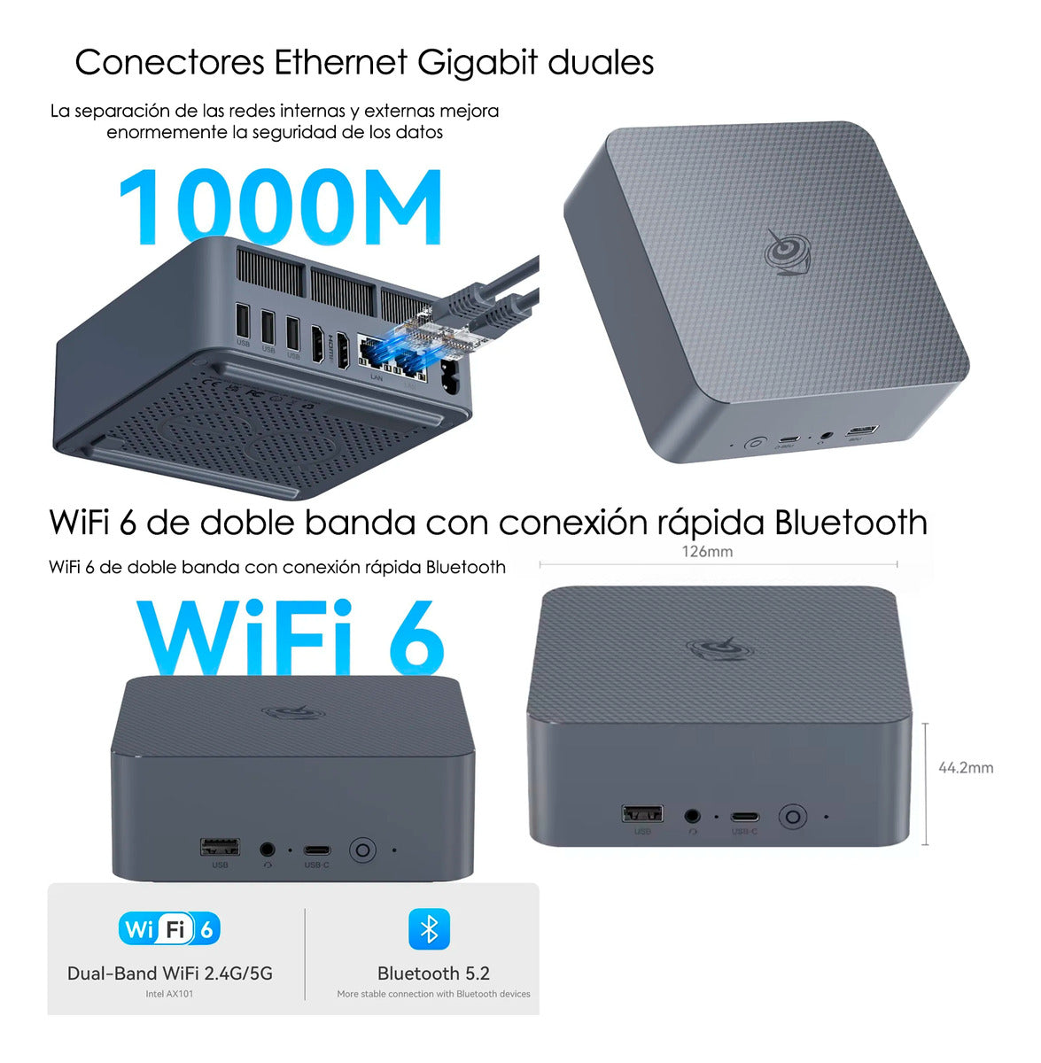 Mini Pc Beelink Eqi12 Intel Core 12450h 24gb 500gb Dual Lan