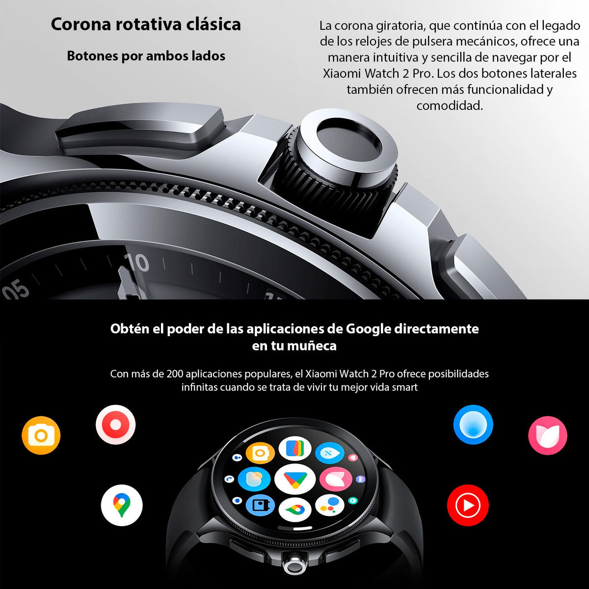 Xiaomi Watch 2 Pro Google Wearos Amoled Gps Sensores Negro Clásico