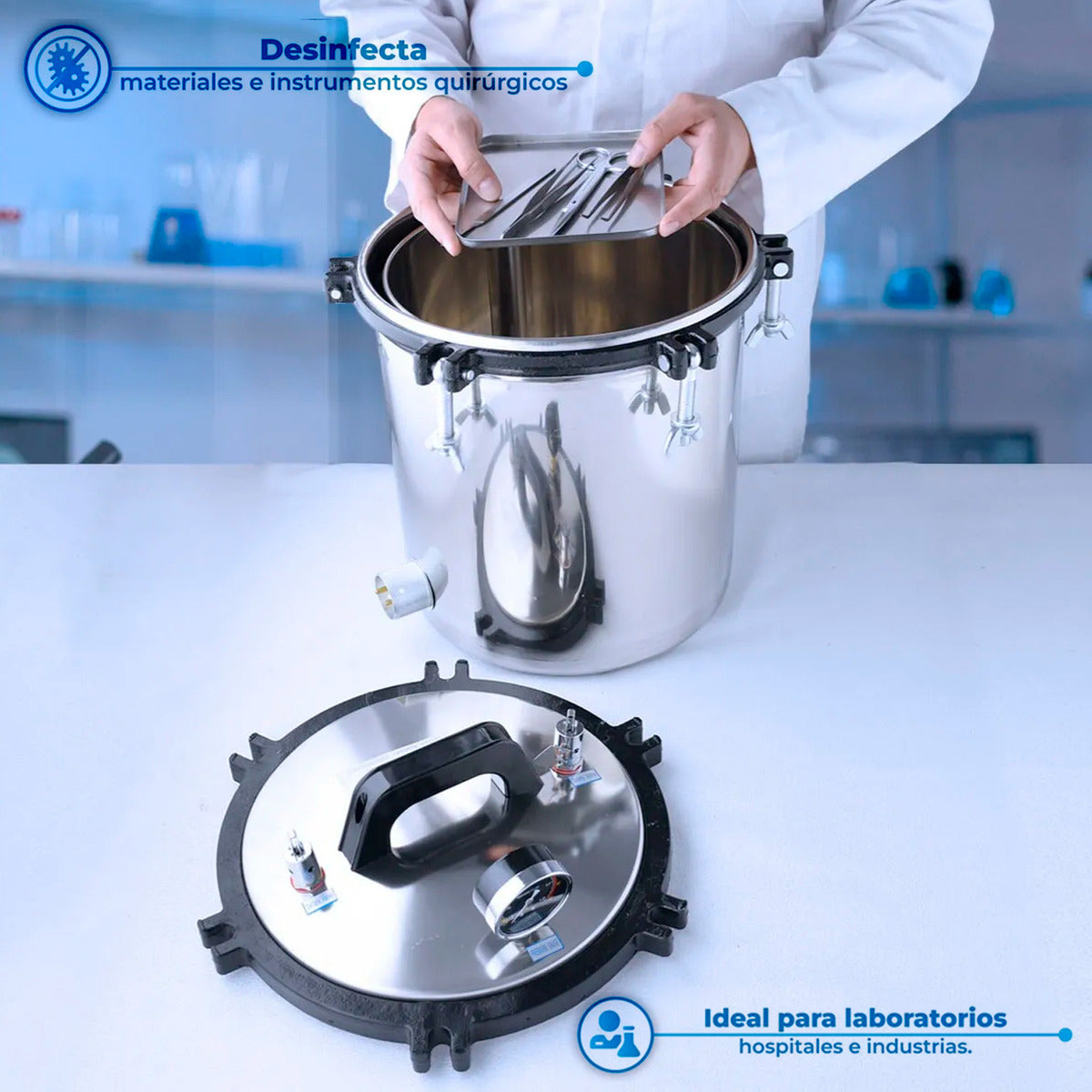 Esterilizador Autoclave Vertical Acero Inoxidable Grado Medico 18L