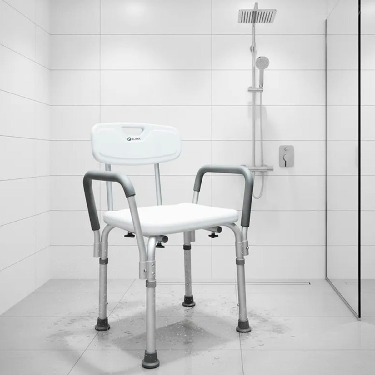 Silla Ducha Baño Respaldo Apoyabrazos Klinik