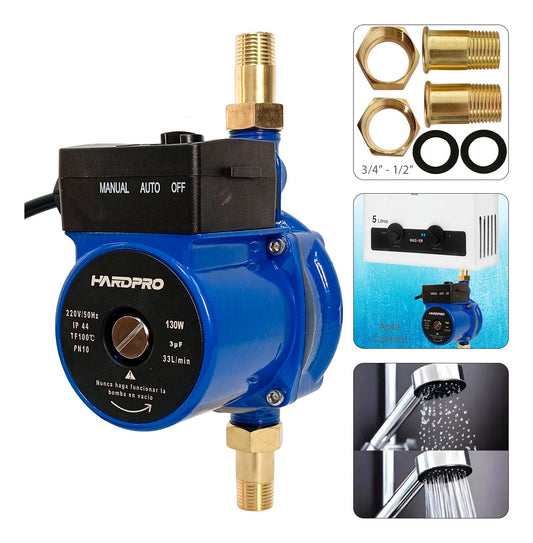 Bomba Presurizadora Agua Hardpro Calefont 33l/min 130w